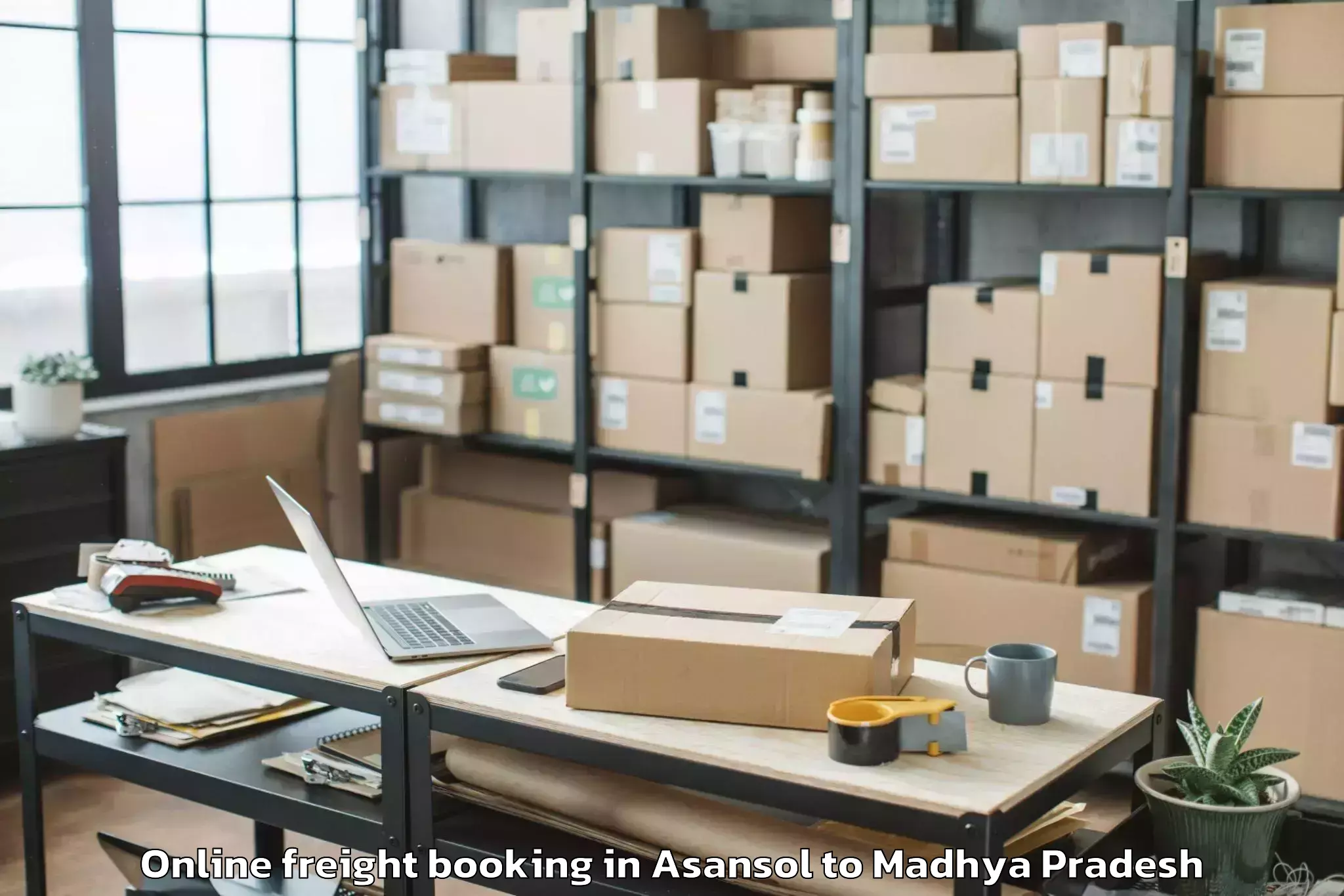 Book Asansol to Sanwer Online Freight Booking Online